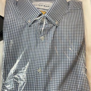 Mizzen + Main LEEWARD Gingham Check Button Shirt L